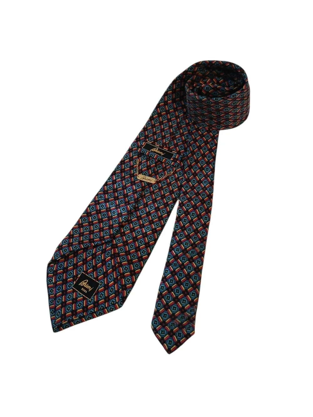 Brioni Roma Silk Geometric Luxury Tie/FLAW